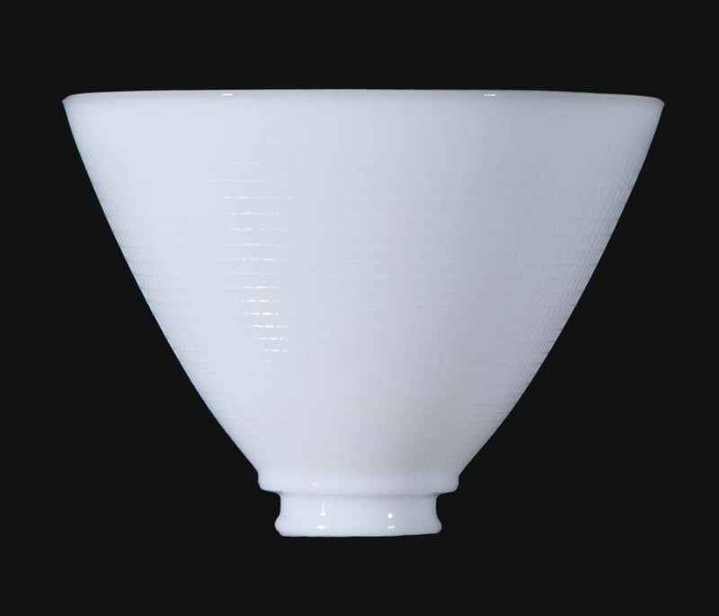 B&P Lamp مصباح B&P بقطر 8 بوصات بتصميم I.E.S مع ظل عاكس من زجاج أوبال أبيض بنمط الوافل - مناسب تمامًا لمصابيح الأرضية ذات الطراز العتيق - Image 4